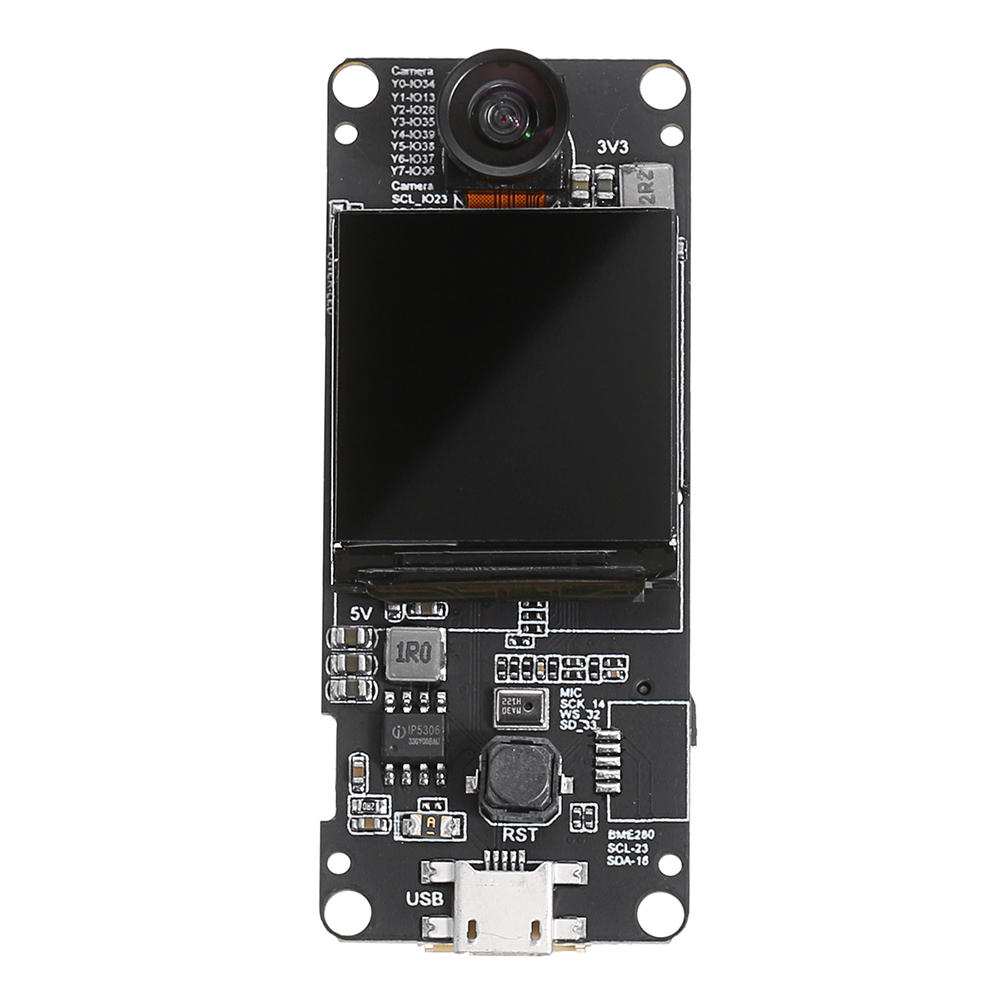 Fish-Eye Rear Camera Semoic T-Camera Plus Esp32-Dowdq6 8Mb Spram Camera Module Ov2640 1.3 Display Rear Camera