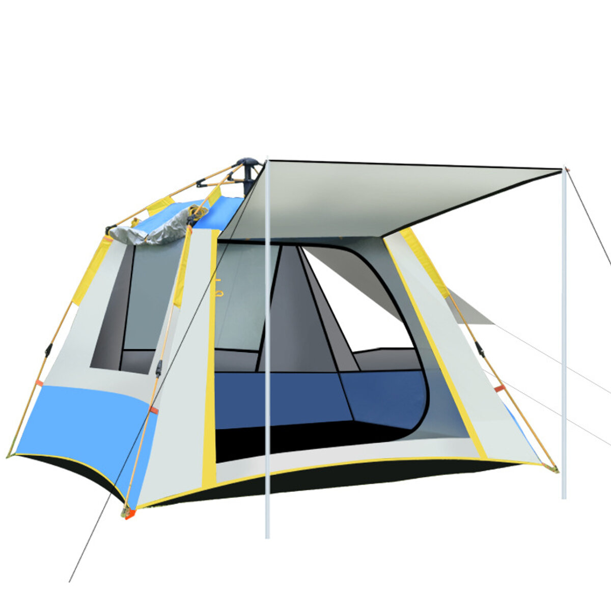5-6 osób w pełni zautomatyzowany namiot z 3 oknami piknik rodzinny podróż przeciwdeszczowy wiatroodporny namiot kempingowy Carpa