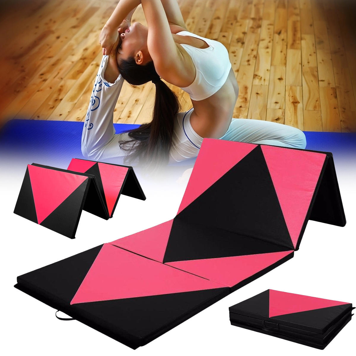 70x47x1.97inch Foldable Gymnastic Mat Gym Exercise Yoga Pad Tumbling Fitness Panel