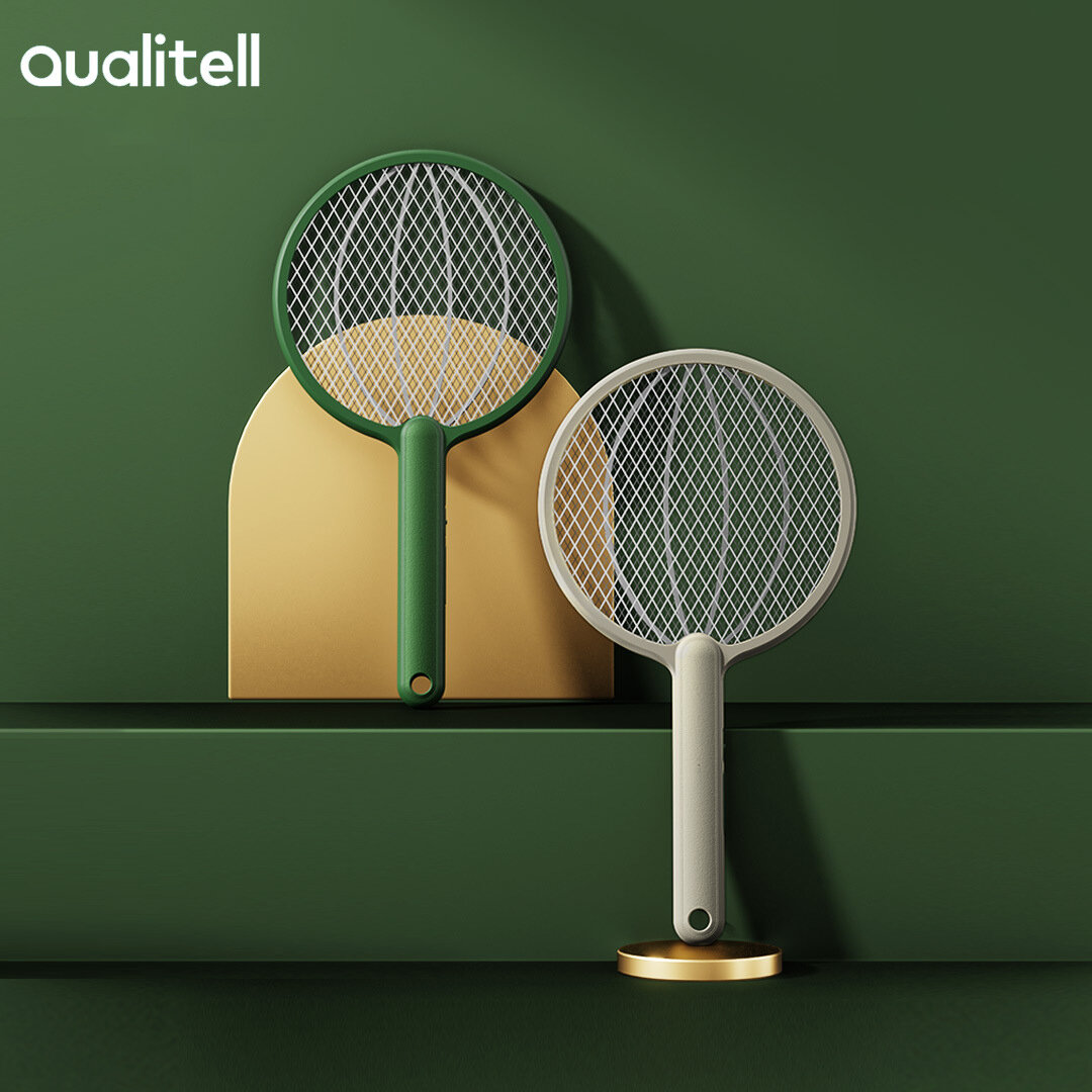 

Qualitell Electric Mosquito Swatter 3600V Портативная перезаряжаемая ловушка для мухобойки от насекомых-убийц комаров