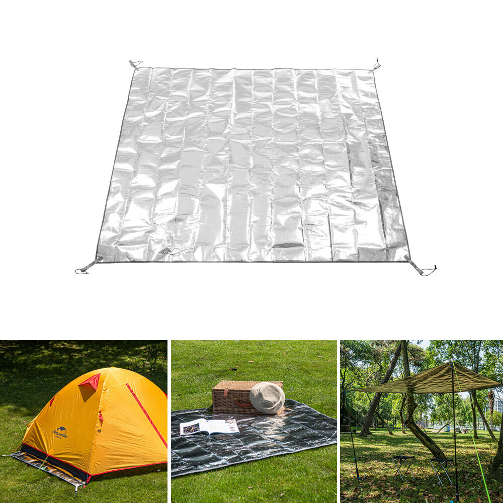 Naturehike 125/160/180 x 200 cm multifunctionele picknickmat 3 lagen waterdichte aluminiumfolie mat zonnescherm luifel