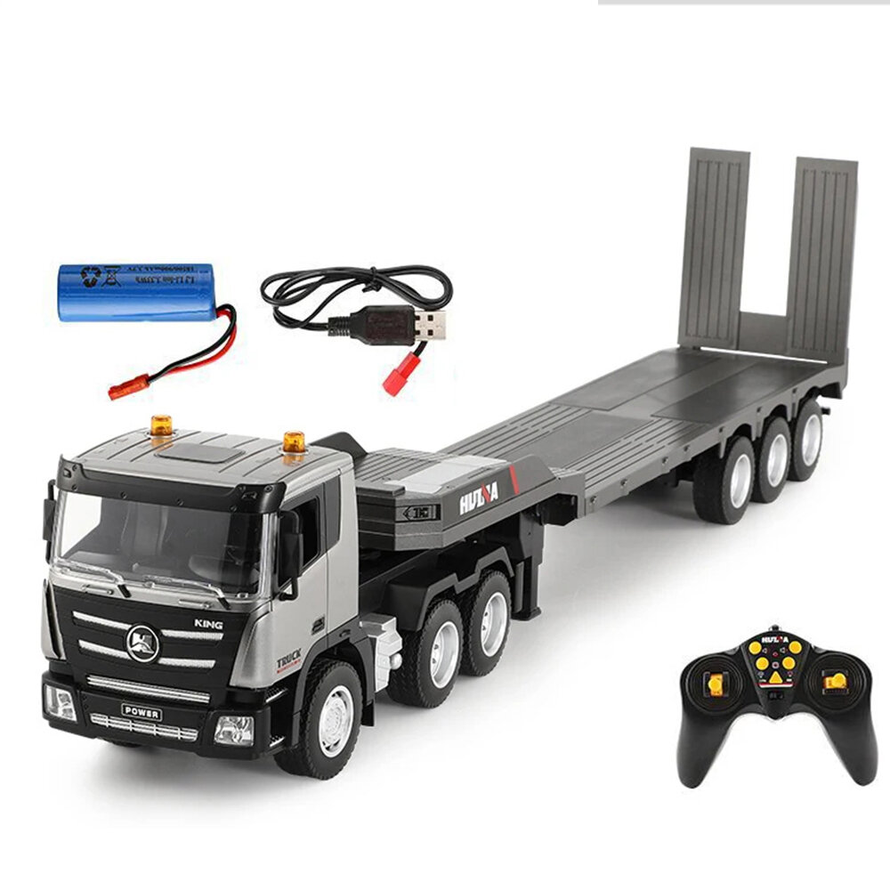 

HuiNa Toys 1318 1/24 2.4G 9CH RC Trailer Truck Tractor Flatbed Engineering Construction Vehicles LED Light Sound RTR Tra