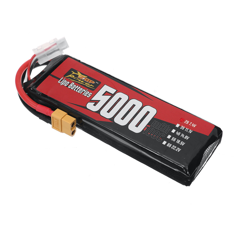 

ZOP Power 2S 7.4V 5000mAh 100C 37Wh LiPo Battery XT60 Plug for RC Car Airplane Helicopter