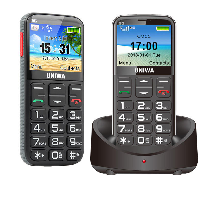 

UNIWA V808G 3G Network 2.31 inch 1400mAh bluetooth Torch FM One Key SOS Feature Phone