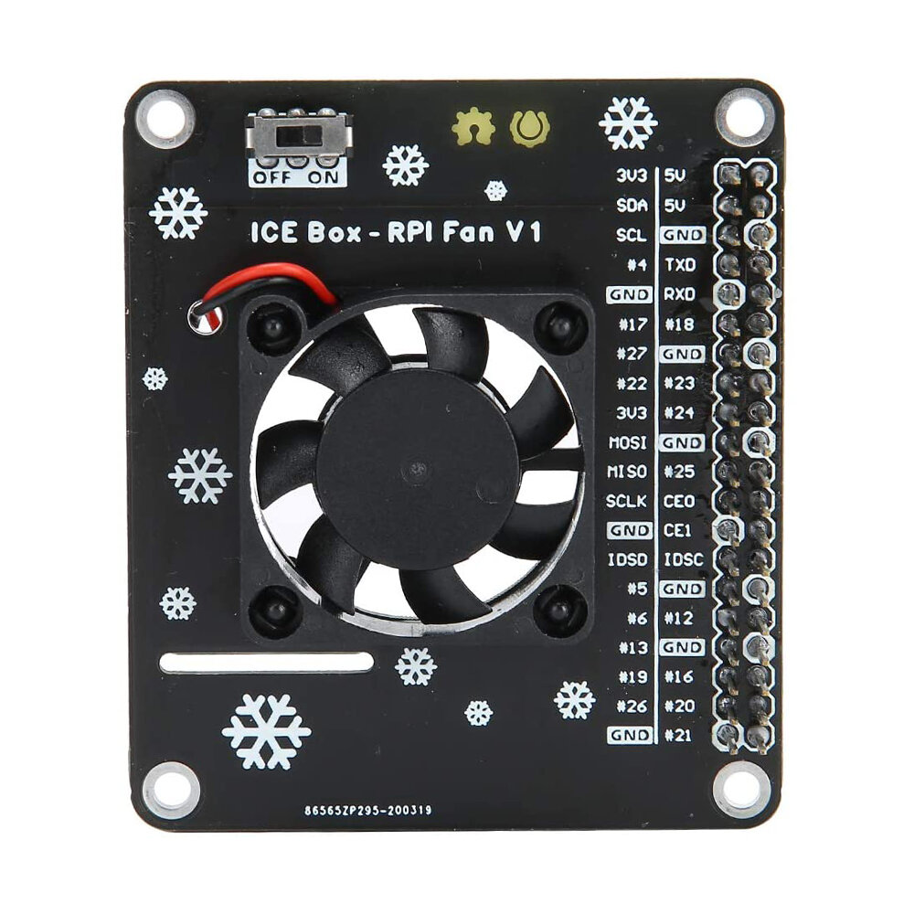 Mini Double Cooling Fan with GPIO Extension Board for Raspberry Pie 4B/3B+/3B/3A+