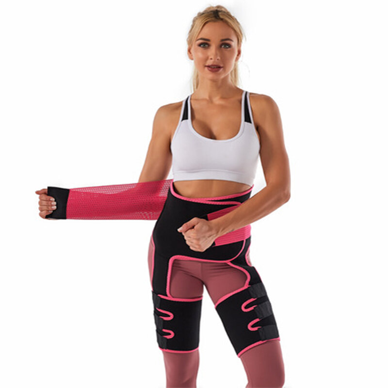 

3-in-1 Leg Shapers Sweating Belt Sweat Waist Trainer Corset Sports Waist Cincher Thigh Trimmer Butt Lifter Yoga Gym Work