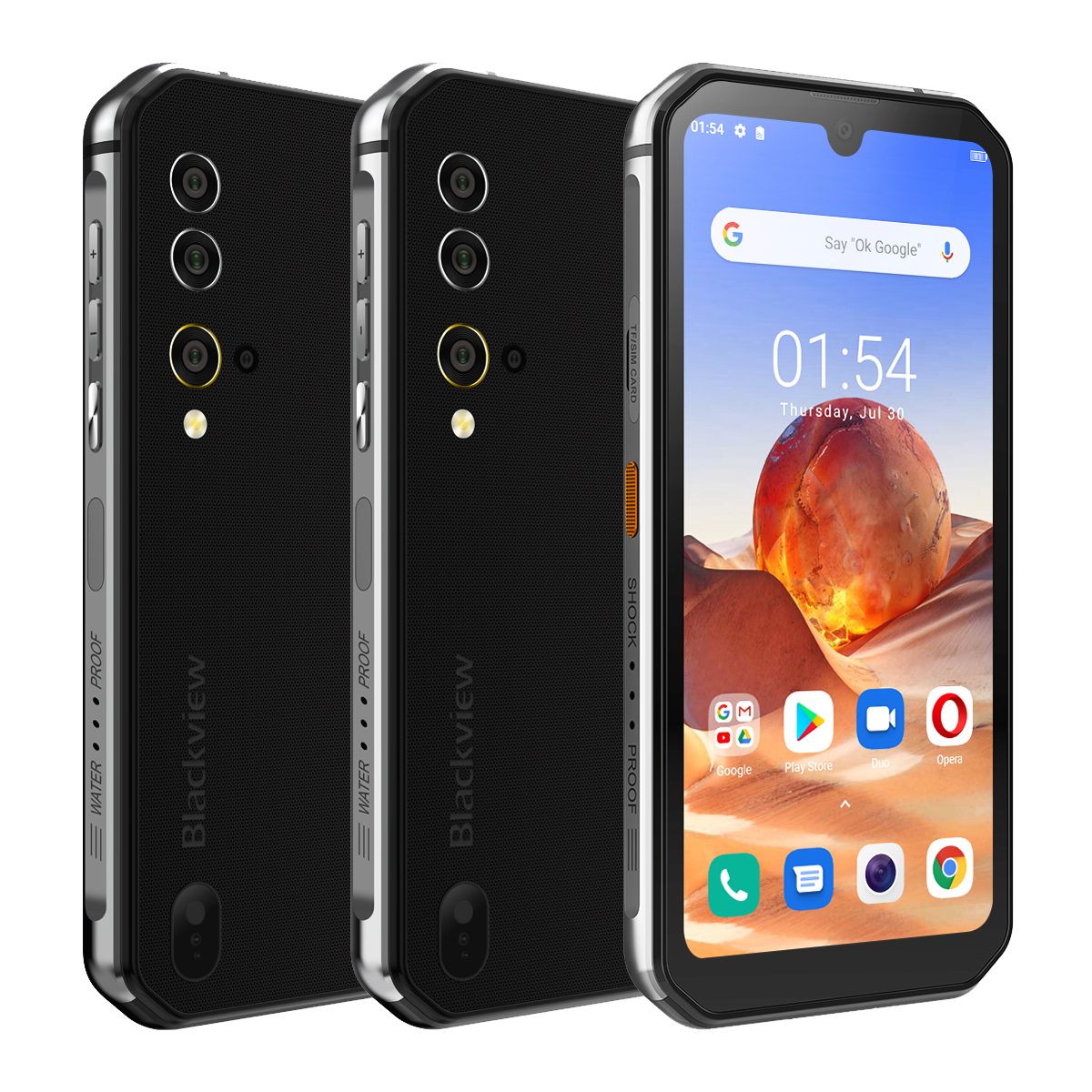 

Blackview BV9900E Global Bands IP68/IP69K 5.84 inch FHD+ NFC Android 10 4380mAh 48MP Quad Rear Camera 6GB 128GB Helio P9