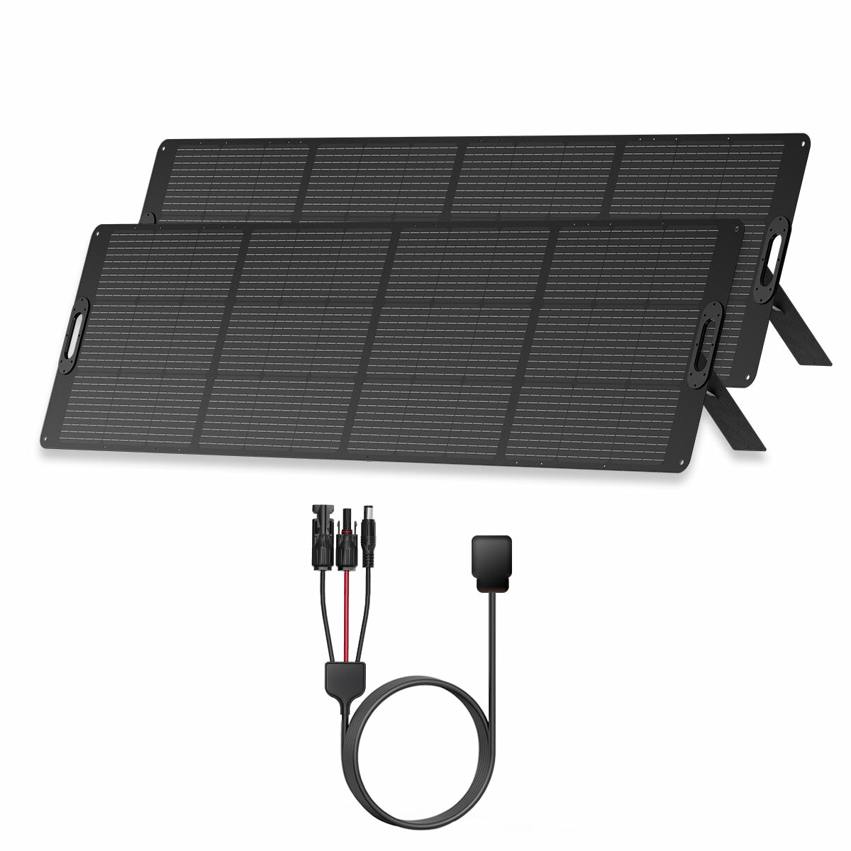 [US Direct] 2ks OUPES PV-240, 240 W solárny panel pre prenosnú elektrickú stanicu s nastaviteľným stojanom, skladací solárny záložný zdroj energie, Solárny nabíjač pre outdoorové kempovanie