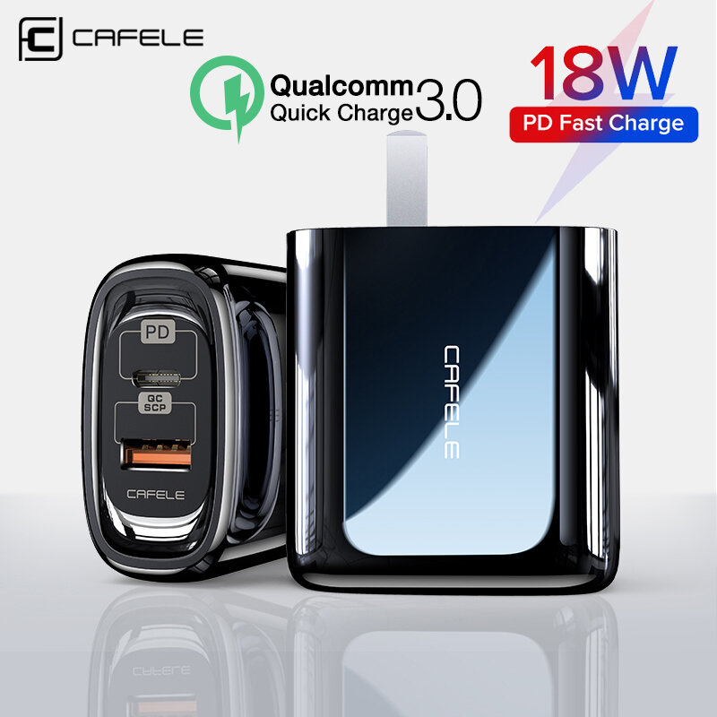 

CAFELE 33 Вт USB зарядное устройство QC3.0 PD Type C Быстрая зарядка для iPhone XS 11Pro Oneplus 8Pro Nord MI 10 Note 9S