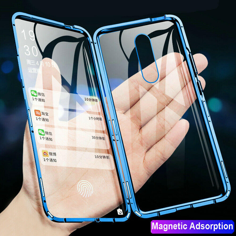 Image result for Bakeey 360Âº Curved Screen Front+Back Double-sided Full Body 9H Tempered Glass Metal Magnetic Adsorption Flip Protective Case