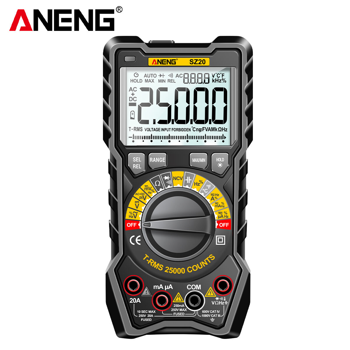 ANENG SZ20 High Accuracy Multimeter With Screen Backlight NCV Induction Dual Fireproof Fuse AC DC Voltage Detection Up T