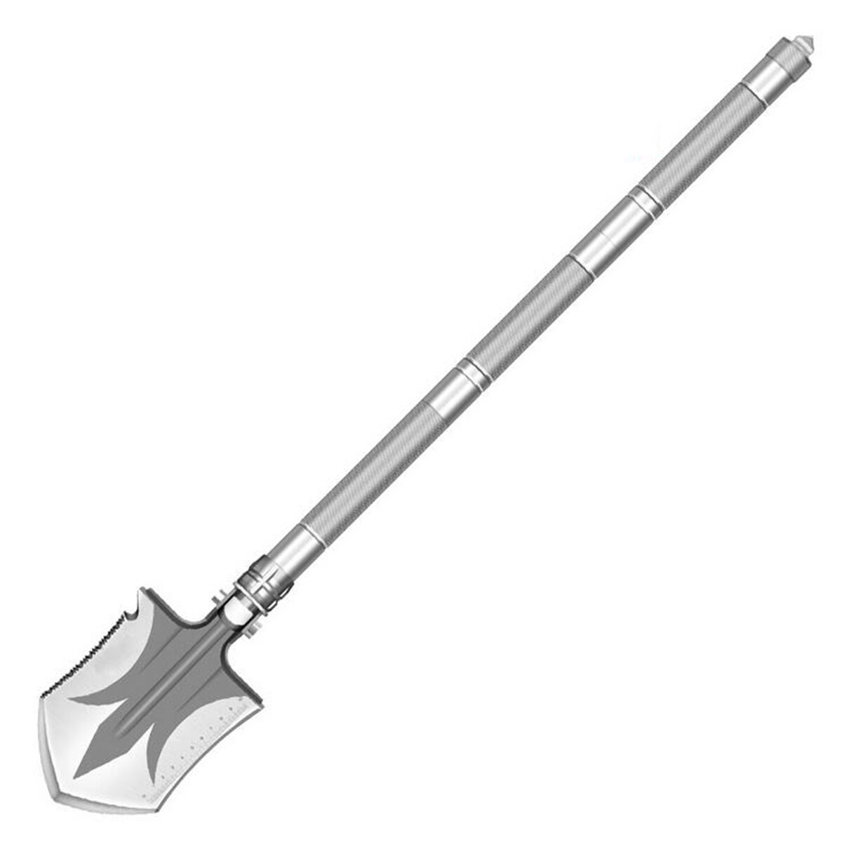 3-Section Multifunctional Folding Shovel Made Of  Manganese Steel &Anti Slip Aluminum Alloy Portable Camping Tool