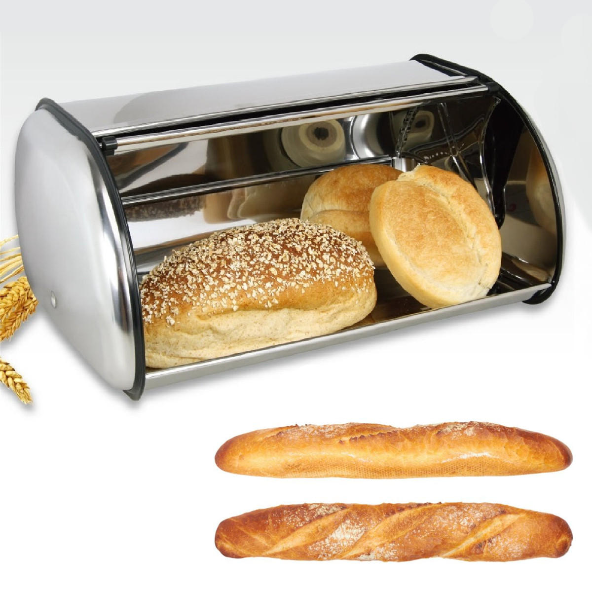 Stainless Steel BREAD BOX Storage Bin Kitchen Cake Food Container Bread holder 