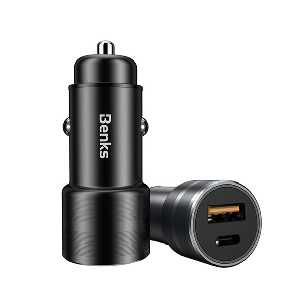 

Benks 18W Dual USB PD Type C Fast Car Charger With Indicator For Oneplus 6 Mi8 Pocophone F1