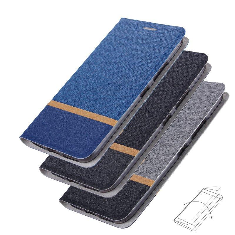 Bakeey Flip Stand Steel Layer Canvas Pattern PU Leather Full Protective Case For ASUS Zenfone Max(M1