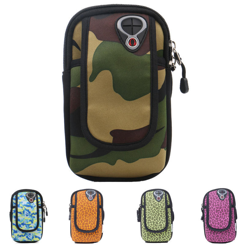 Outdoor Sports Jogging Arm Bag Telefoonpakket Mobiele Telefoon Arm Pouch Camouflage Printing