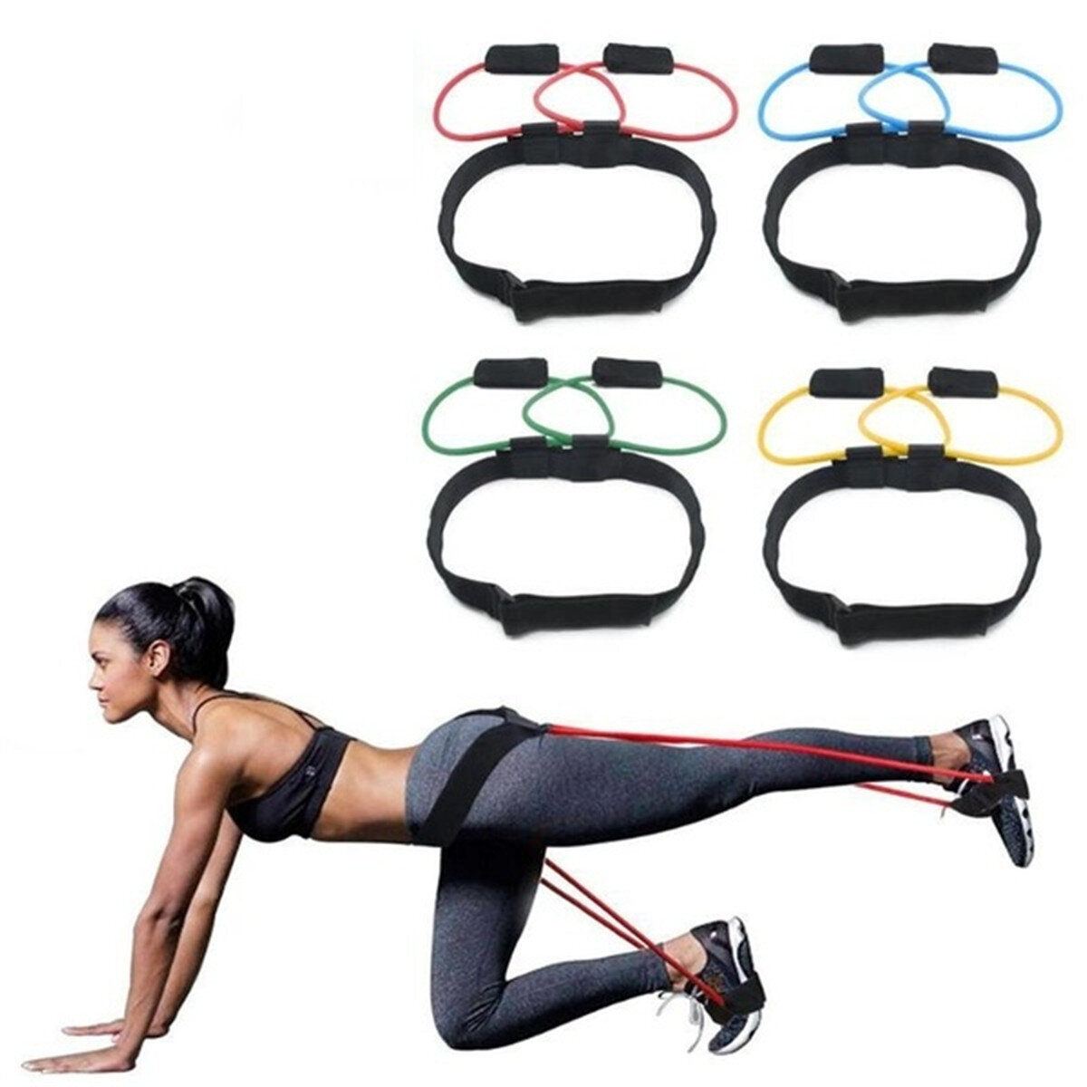 15-35lb Adjustable Fitness Resistance Bands Elastic Band Butt Legs Muscle Training Band