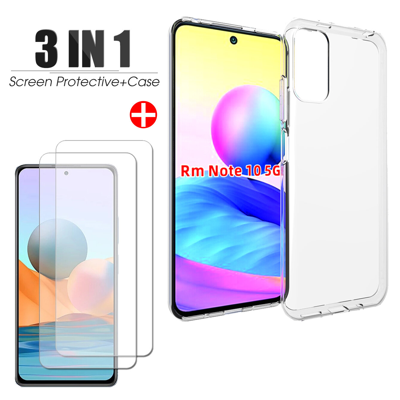 

Bakeey for POCO M3 Pro 5G NFC Global Version/ Xiaomi Redmi Note 10 5G Accessories Set Transparent Ultra-Thin Non-Yellow