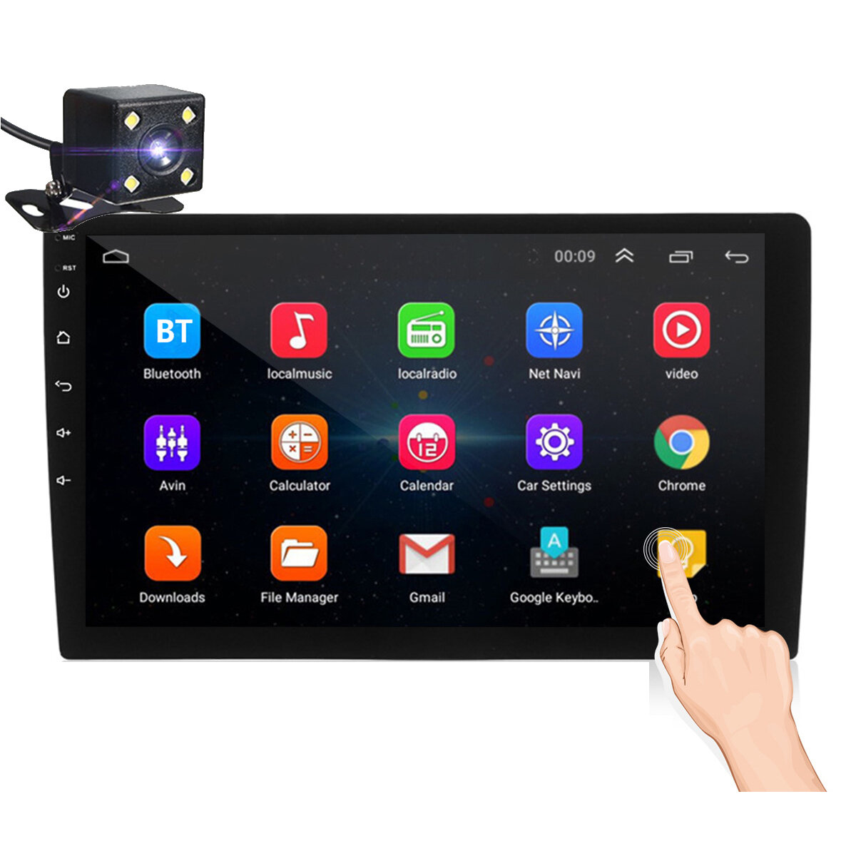iMars 10.1 Inch 2Din for Android 8.1 Car Stereo Radio 1+16G IPS 2.5D Touch Screen MP5 Player GPS WIFI FM with Backup Cam