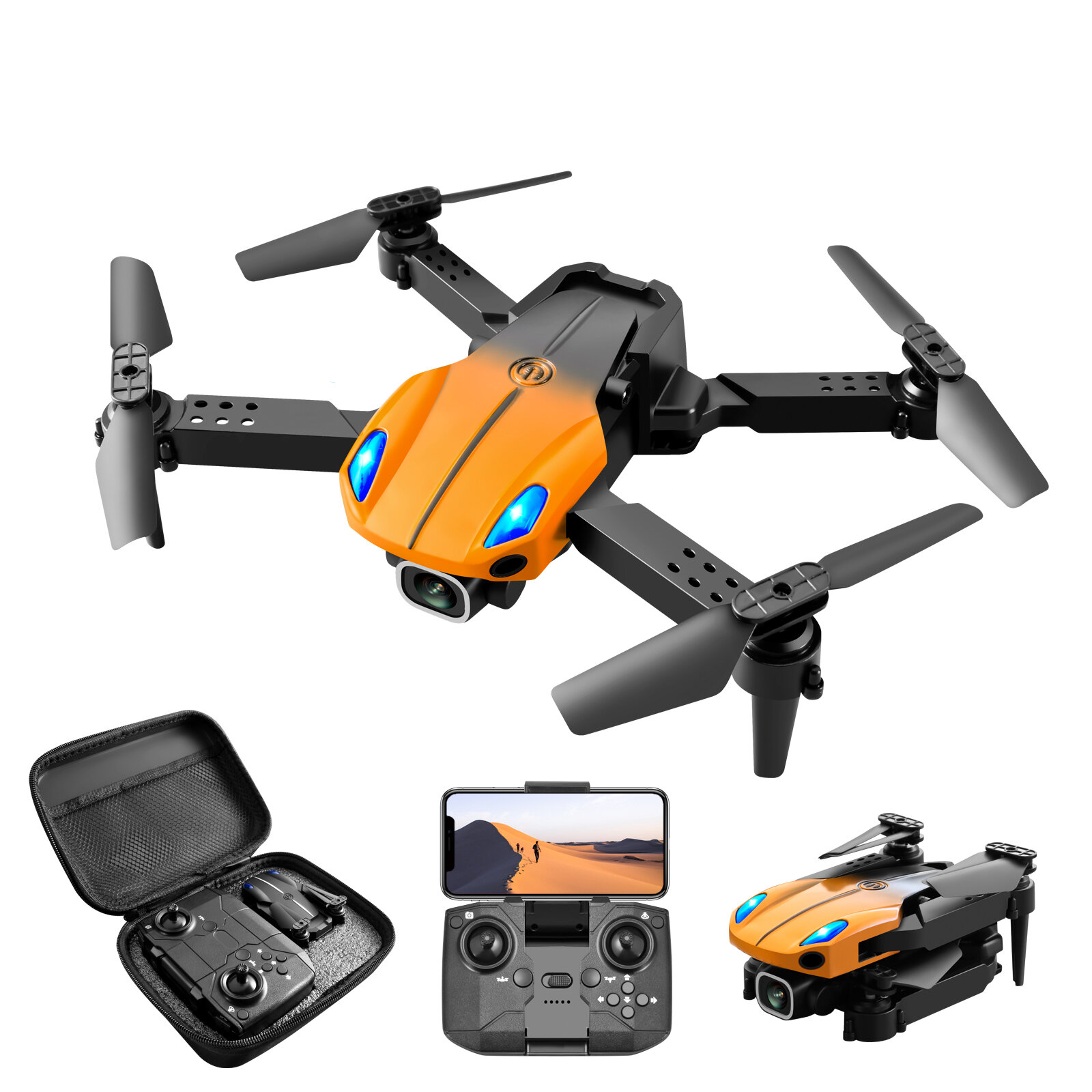 KY907 PRO Mini Wifi FPV with 4K HD Camera Three-side Obstacle Avoidance Headless Mode RC Drone Quadc