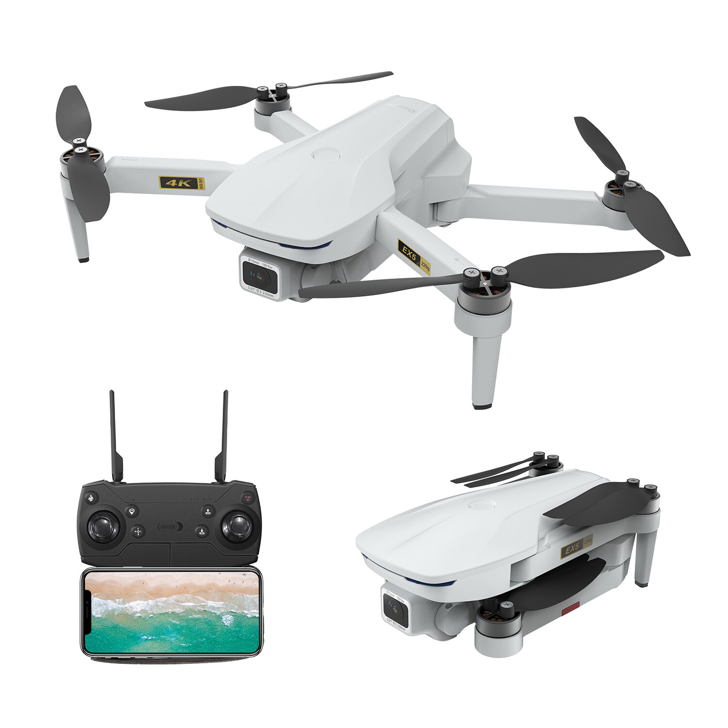 Στα 91.61€ από αποθήκη Τσεχίας | Eachine EX5 5G WIFI 1KM FPV GPS With 4K HD Camera Servo Gimbal 30mins Flight Time 229g Foldable RC Drone Quadcopter RTF