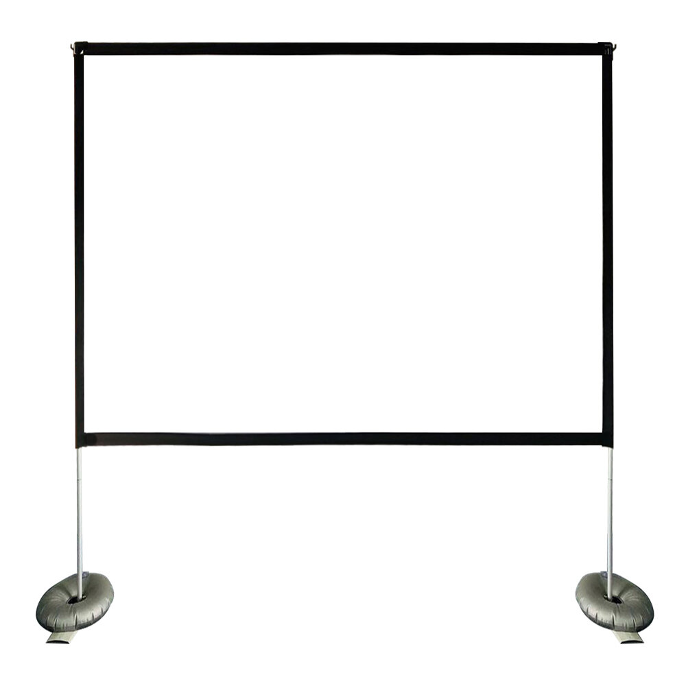 100 Inch Projector Screen with Stable Stand 169 Full HD Portable Polyester White Elastic Screen Aluminum Tube Alloy Fra