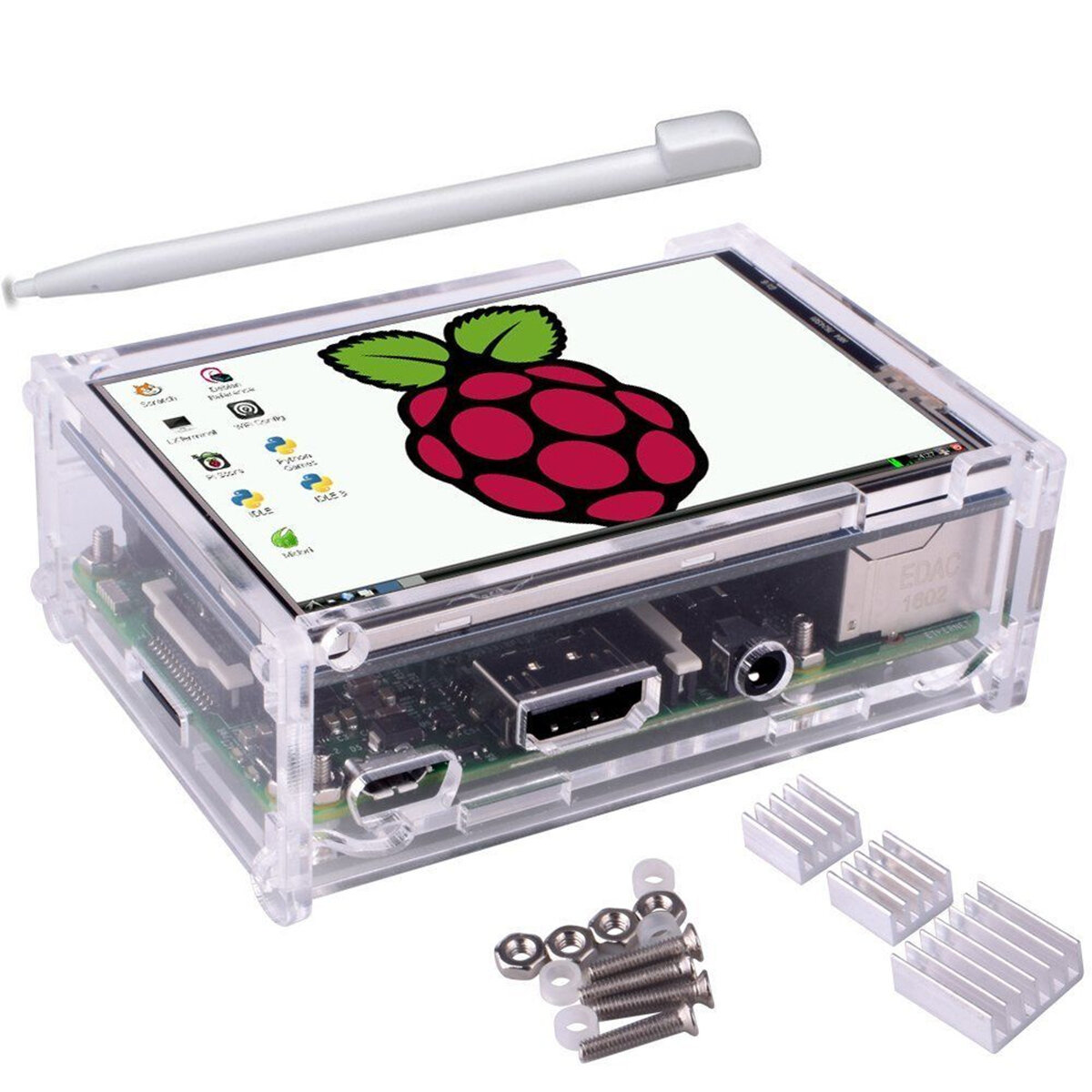 3.5 LCD TFT Touch Screen Display for Raspberry Pi 2 Pi 3 Model B Board Case