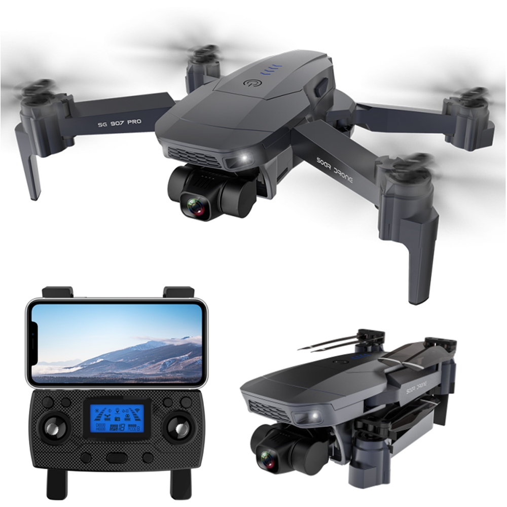 Drone GPS ZLL SG907 Pro RC avec caméra 4K 2 Axes cardan 5G WiFi FPV Flux Optique Point d'intérêt Waypoint Flightth 2 Sac de Batterie Walory Drone RC 