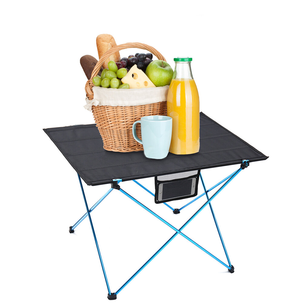 Раскладной стол для кемпинга, портативный, сверхлегкий, из алюминиевого сплава, квадратный, для пикника и барбекю на открытом воздухе, для альпинизма, максимальная нагрузка 150 кг.