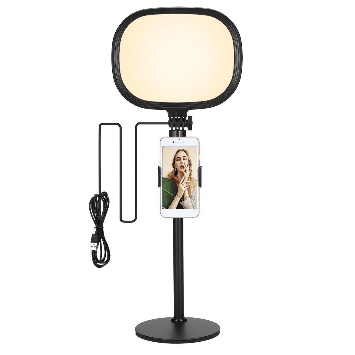 3200k~5600k LED Ring Light Flat Fill Lamp with Stand for YouTube Tiktok Video Live Broadcast Video Recording