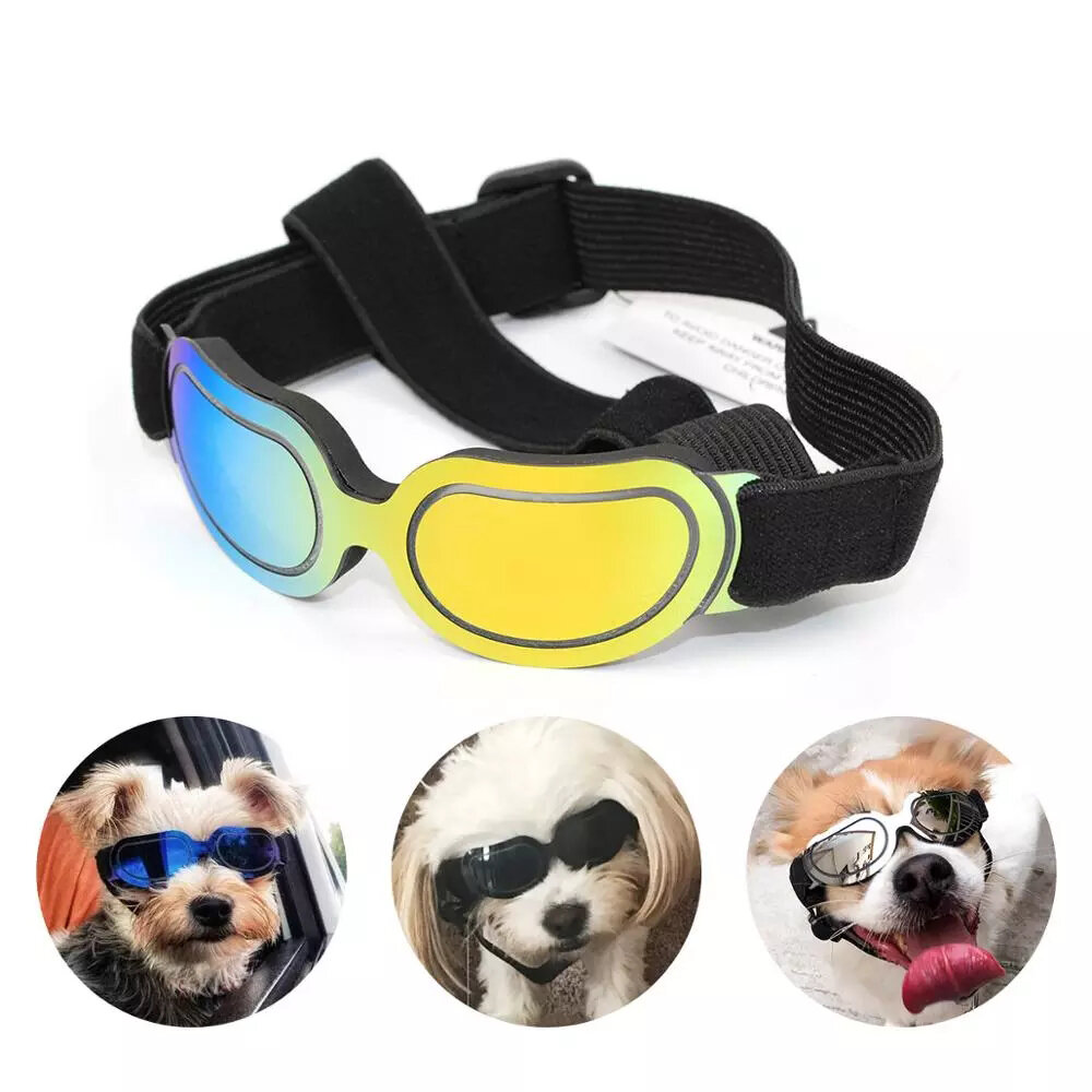 Verstellbare Sonnenbrille für Hunde Hundebrillen Sonnenbrillen für kleine mittelgroße Hunde Katzen Welpen Welpen Brillen