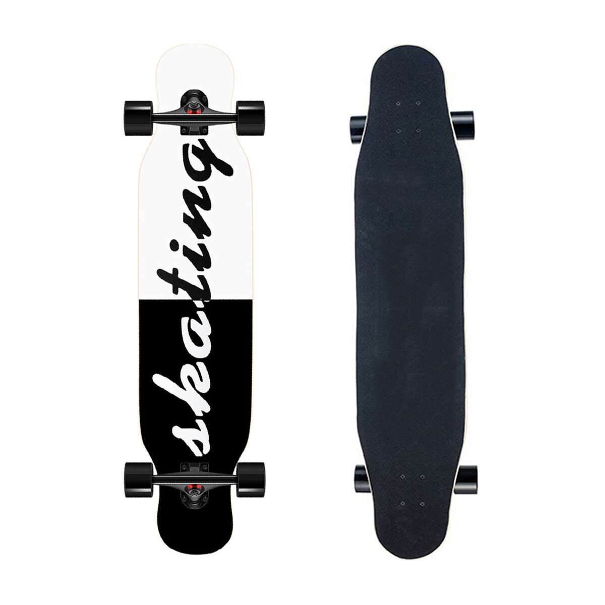 VEHS H34577 42inch Complete Standard Skateboards 9 Layer Canadian Maple Double Kick Concave Longboard for Beginner Kids