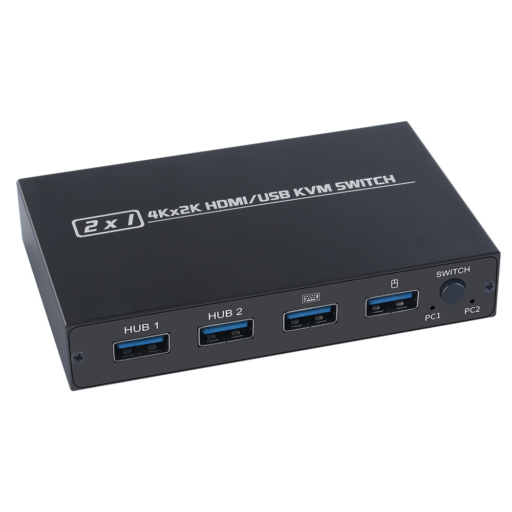 AIMOS AM-KVM 201CL 2-in-1 HDMI / USB KVM Switch Ondersteuning HD 2 Hosts Delen 1 Monitor / Toetsenbo