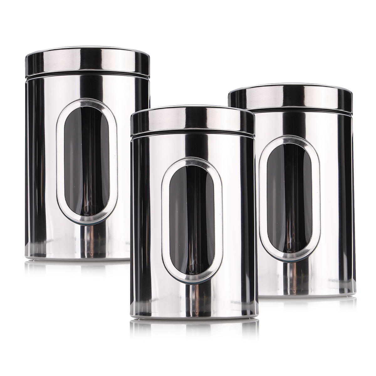 3pcs stainless steel tea coffee sugar canisters kitchen storage Stainless Steel Tea Coffee Sugar Canisters