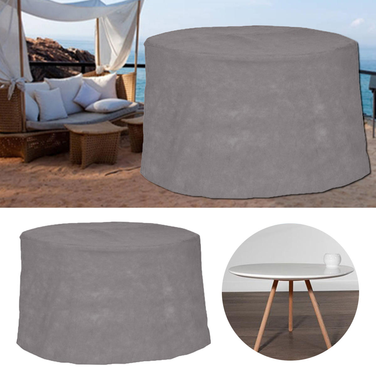Housse imperméable pour meubles de jardin et patio de 200x94CM, conçue pour protéger contre la poussière et autres éléments environnementaux.