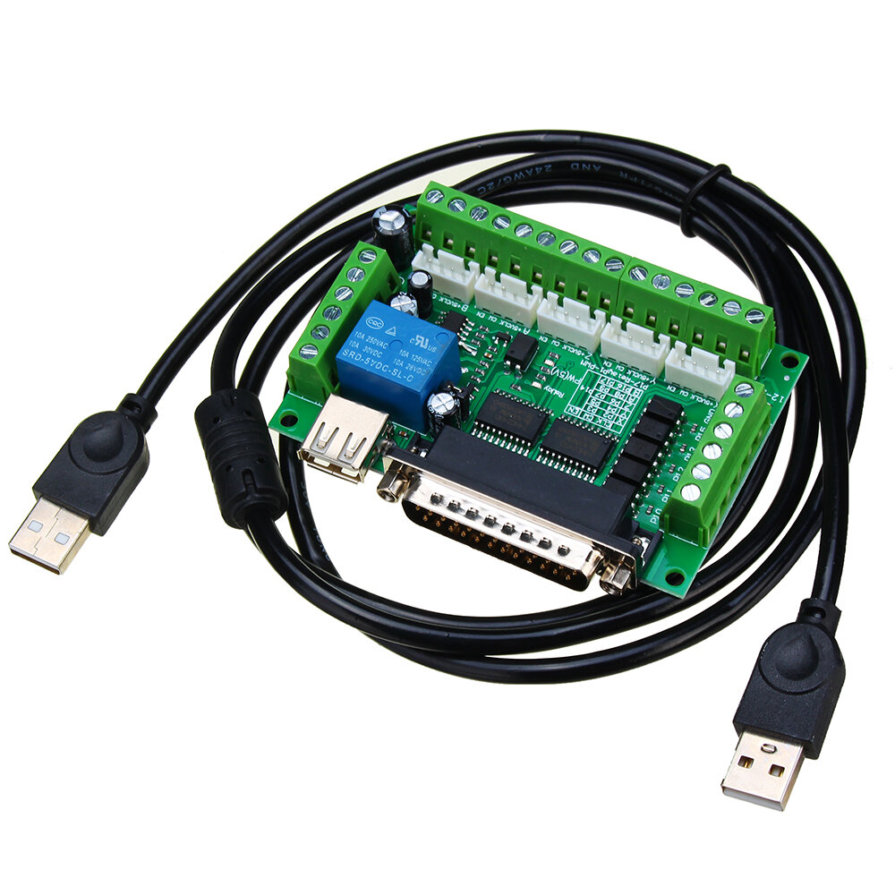 Geekcreit? 5-assige CNC-interfacekaart voor stappenmotorbesturing Mach3 met USB-kabel
