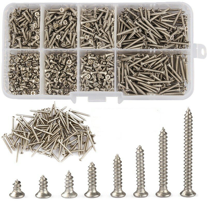 best price,800pcs,m2,self,tapping,stainless,steel,screws,assortment,kit,discount