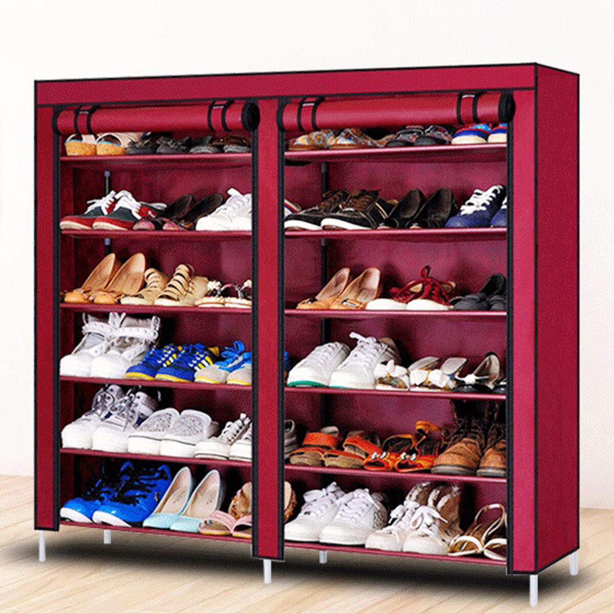 BaiYeXuan XG-12 Non-woven Cabinet Double-row Dustproof Suitable for Living Room and Bedrooom