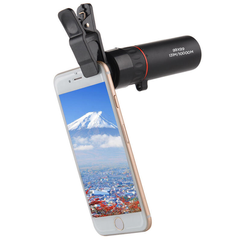 MOGE 131-10000M 99X99 Phone Telescope HD Camera Lens Monocular With Phone Clip Ultralight