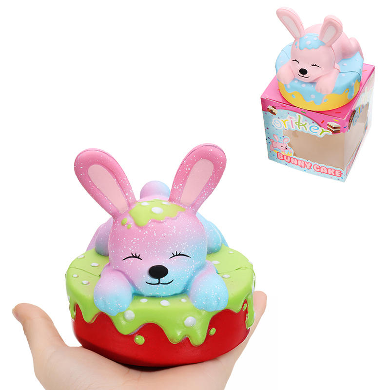 Image of Oriker Squishy Kaninchen Bunny Kuchen Cute langsam steigende Spielzeug Soft Geschenk-Sammlung mit Box-Verpackung