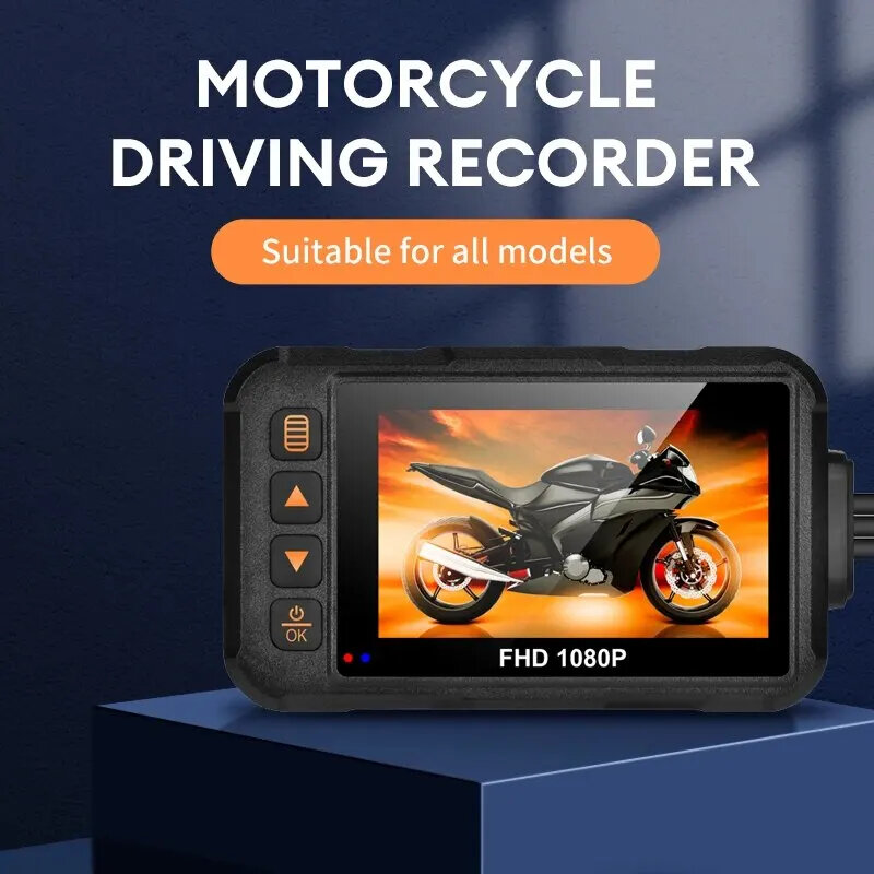 

3.0" Motorcycle Dash Cam 1080P HD Dual Lens Waterproof DVR Camera Front Rear Camera Video Motorcycle Driving Recorder wi