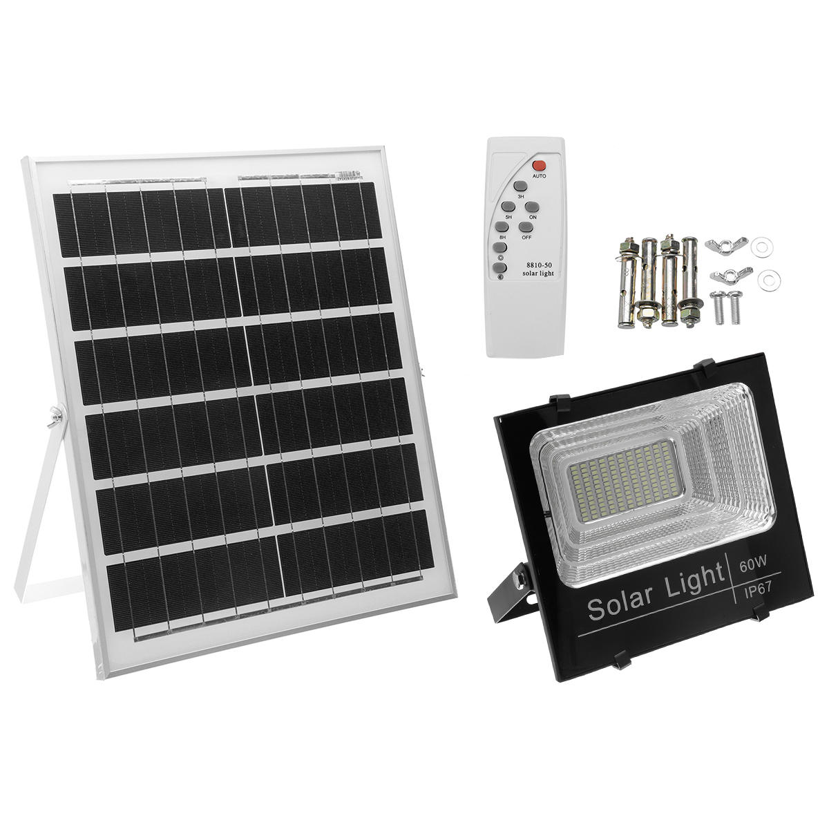 25w / 40w / 60w Solar Flood Light Solar LED Spotlight W / Handmatig / Afstandsbediening Zonnepaneel 