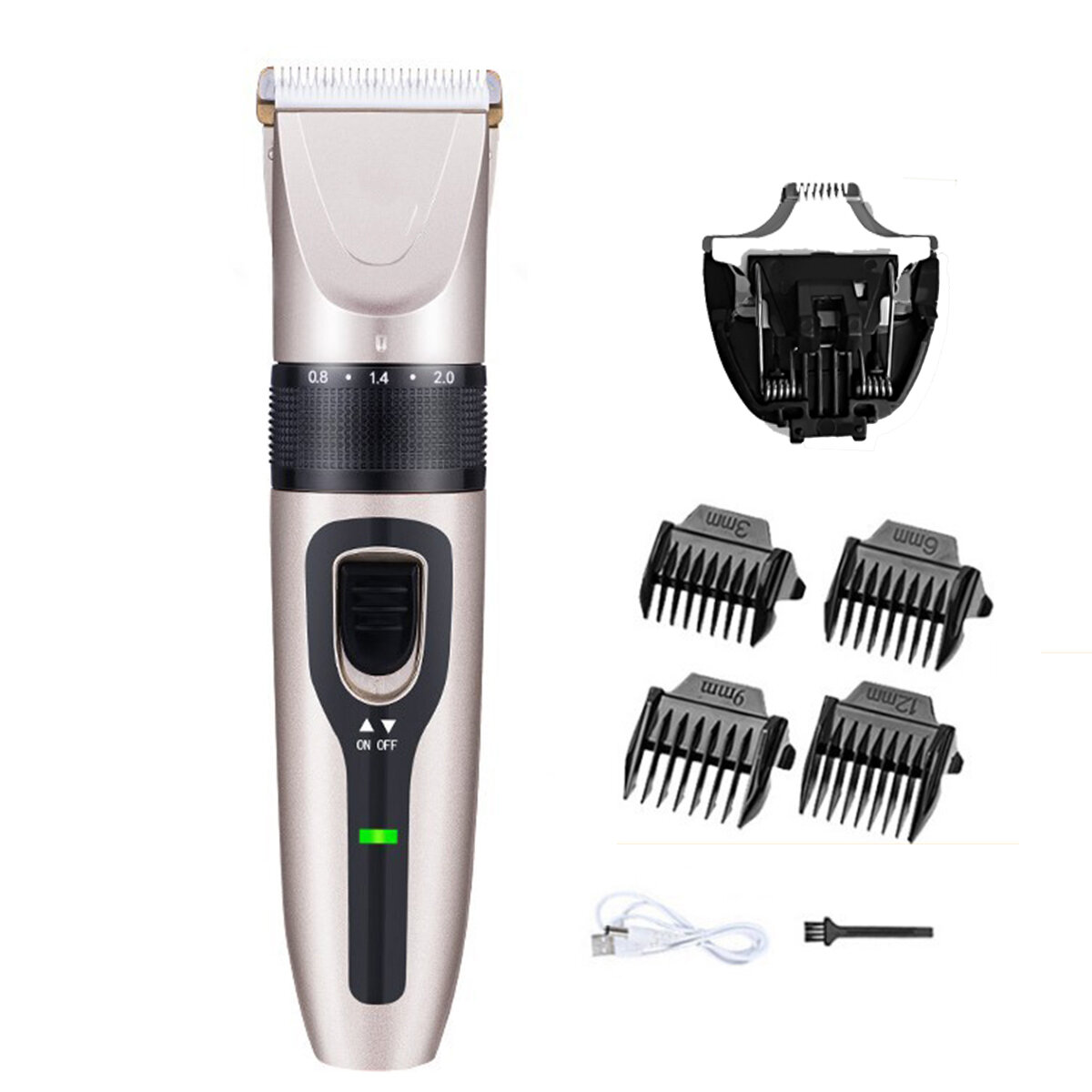 

Electric Pet Dog Hair Shave Clipper Rechargeable Cat Grooming Trimming Kit W/ 4 Limiting Combs