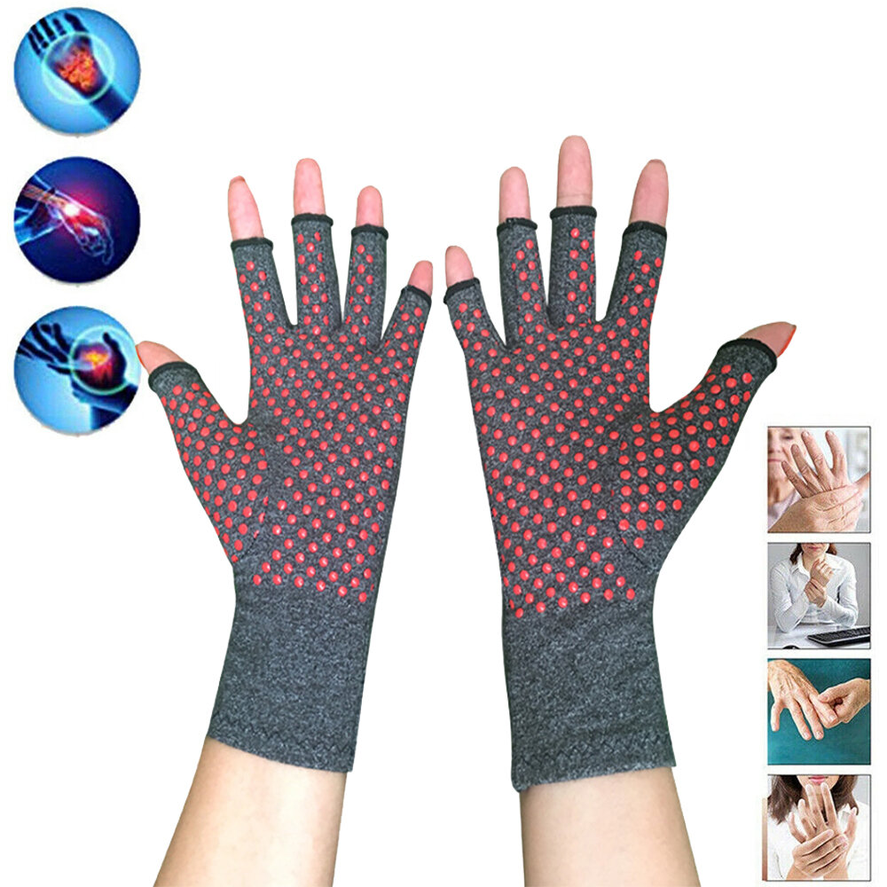 LUYIXIN 1 Paar Ademend Halve Vinger Verlichten Artritis Hand Compressie Therapie Handschoenen Unisex