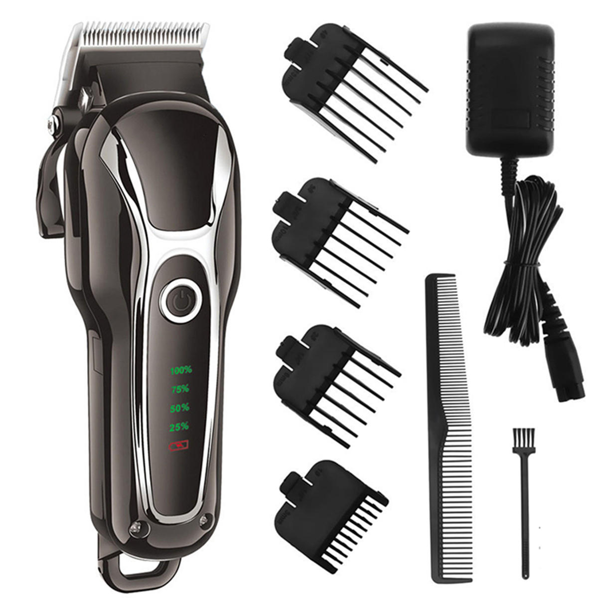 

SURKER Barber Salon Electric Hair Clipper Rechargeable Trimmer Beard Body Shaver Grooming Razor LED Display Steel Blade