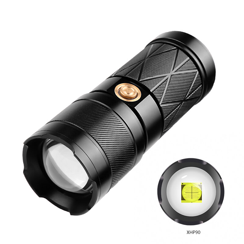 

XANES® 1910 XHP90 1800lm Strong Flashlight 6 Modes USB Rechargeable Zoomable Mini Torch Camping Light Built-in Battery