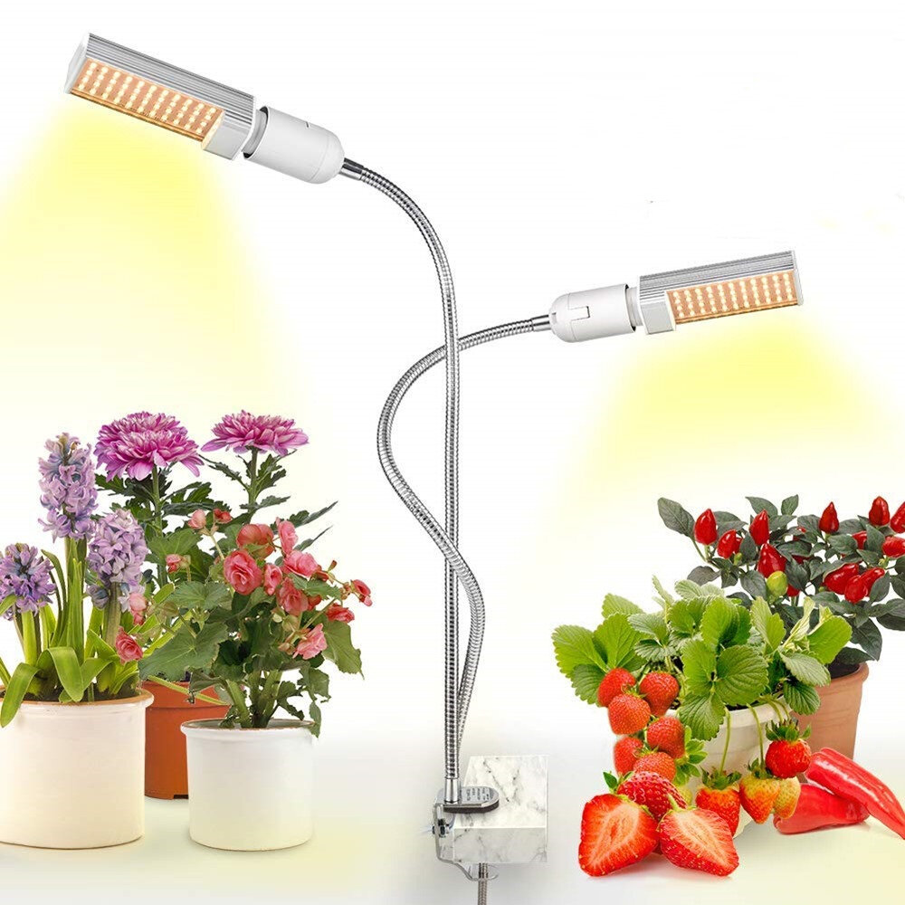 RELASSY LED Grow Lights Plant Light Full Spectrum Yellow Light LED Growth and Flowering Double Head 