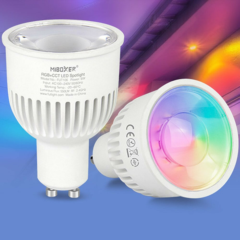 MIBOXER RGB CCT light Wifi for Alexa E27 E14 GU10 RGBWW CW/WW LED spot Milight 