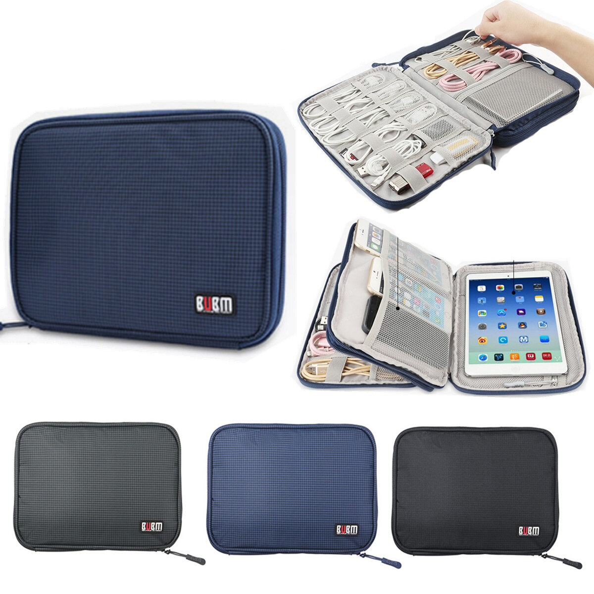 BUBM Portable Travel Grote capaciteit Kijk Tablet Oortelefoon U Schijfkabel Digitale apparaten Organ
