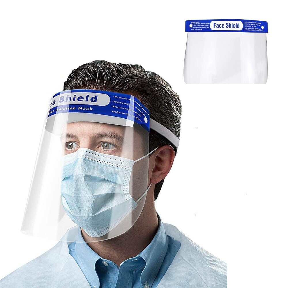 10Pcs/Pack Disposable Safety Face Shields Reusable Full Transparent Face Mask
